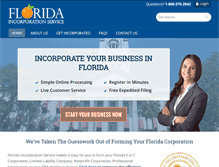 Tablet Screenshot of floridaincorporationservice.com